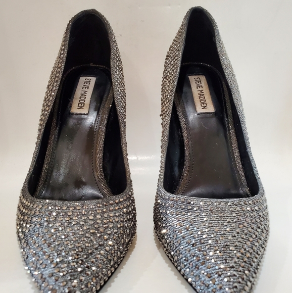 Steve Madden Glittering Silver Heels - Picture 2 of 13